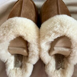UGG Cozy Brown and Cream Slippers